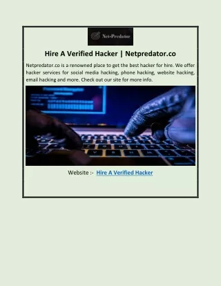 Hire A Verified Hacker | Netpredator.co