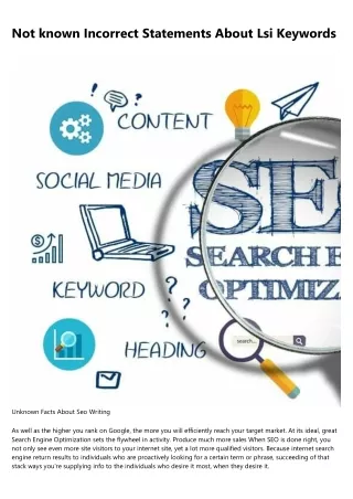not known incorrect statements about lsi keywords
