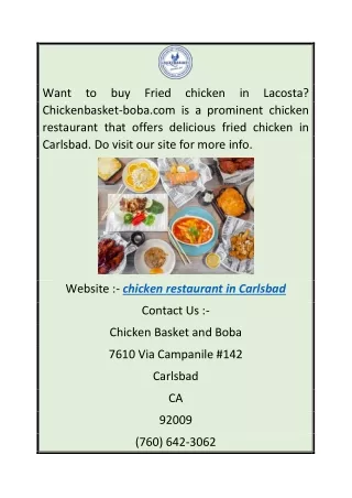 Chicken Restaurant in Carlsbad  Chickenbasket-boba.com
