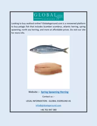 Spring Spawning Herring | Globalegersund.com