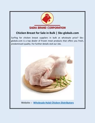 Chicken Breast for Sale in Bulk | Sbc-globals.com