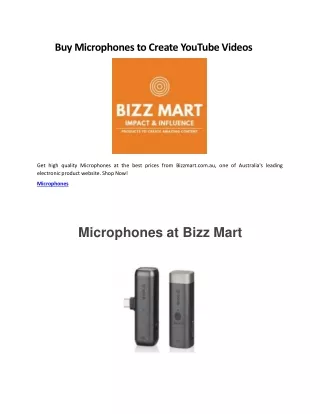 Buy Microphones to Create YouTube Videos