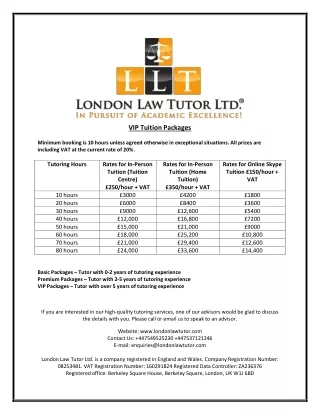 London Law Tutor Ltd