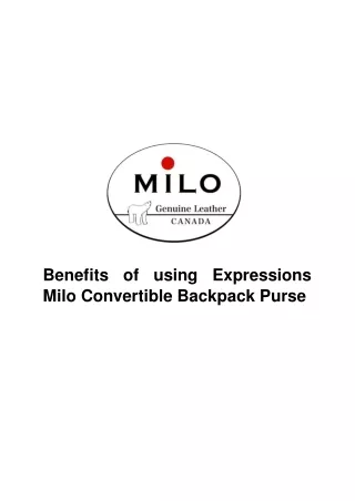 benefits of using expressions milo convertible
