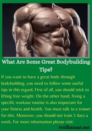 What Are Some Great Bodybuilding Tips?