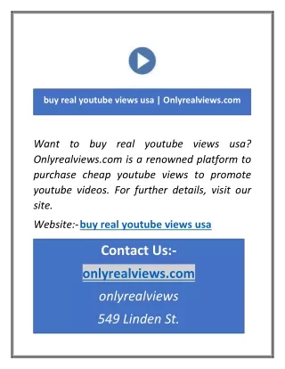 buy real youtube views usa | Onlyrealviews.com