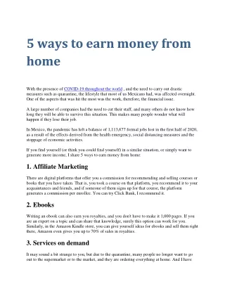 5 ways to earn money from home
