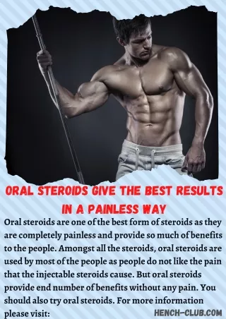 Oral Steroids Give The Best Results In A Painless Way