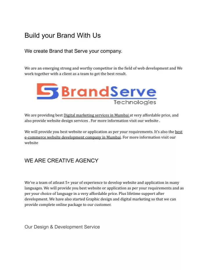 build your brand with us