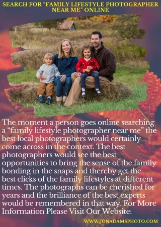 Search for “Family Lifestyle Photographer near Me” Online