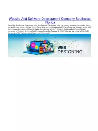Website And Software Development Company Southwest, Florida