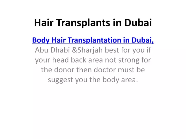 hair transplants in dubai