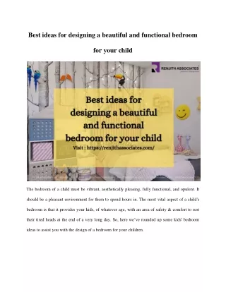 Best Ideas for Designing a Beautiful and Functional Bedroom for Your Child