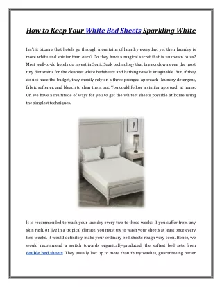 how to keep your white bed sheets sparkling white