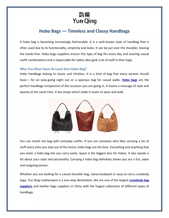hobo bags timeless and classy handbags