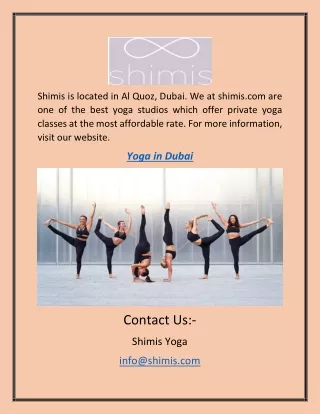Yoga in Dubai | Shimis