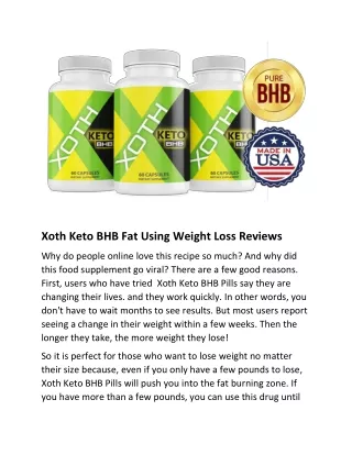 xoth keto bhb fat using weight loss reviews
