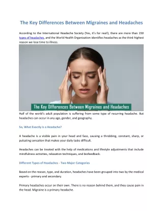 the key differences between migraines