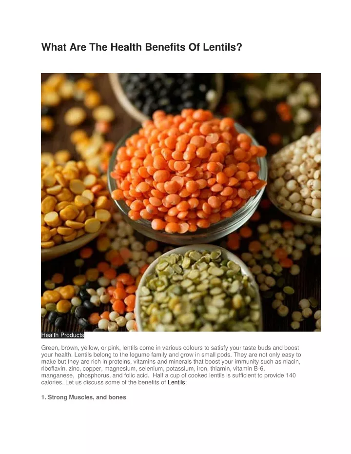 PPT - What Are The Health Benefits Of Lentils PowerPoint Presentation ...