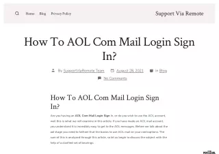 How To  AOL Com Mail Login Sign In
