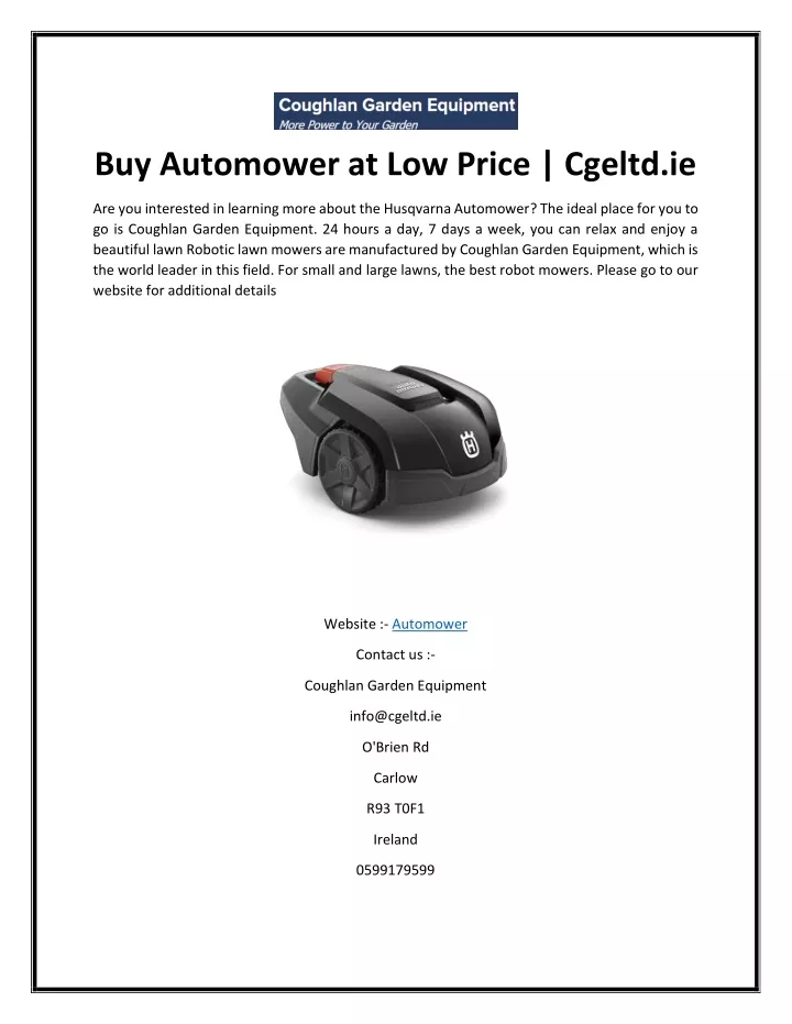 buy automower at low price cgeltd ie