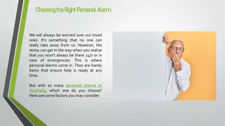 choosing the right personal alarm