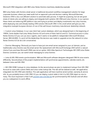 microsoft crm integration with ibm lotus notes