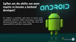 what are the skills one must require to become
