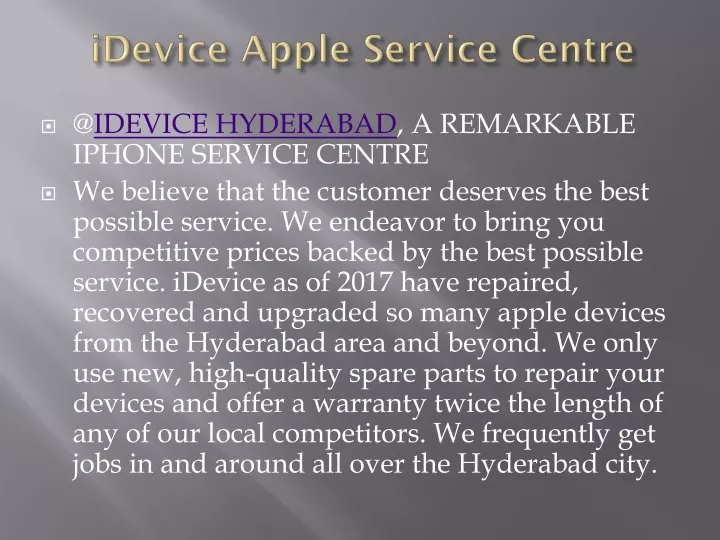 idevice apple service centre
