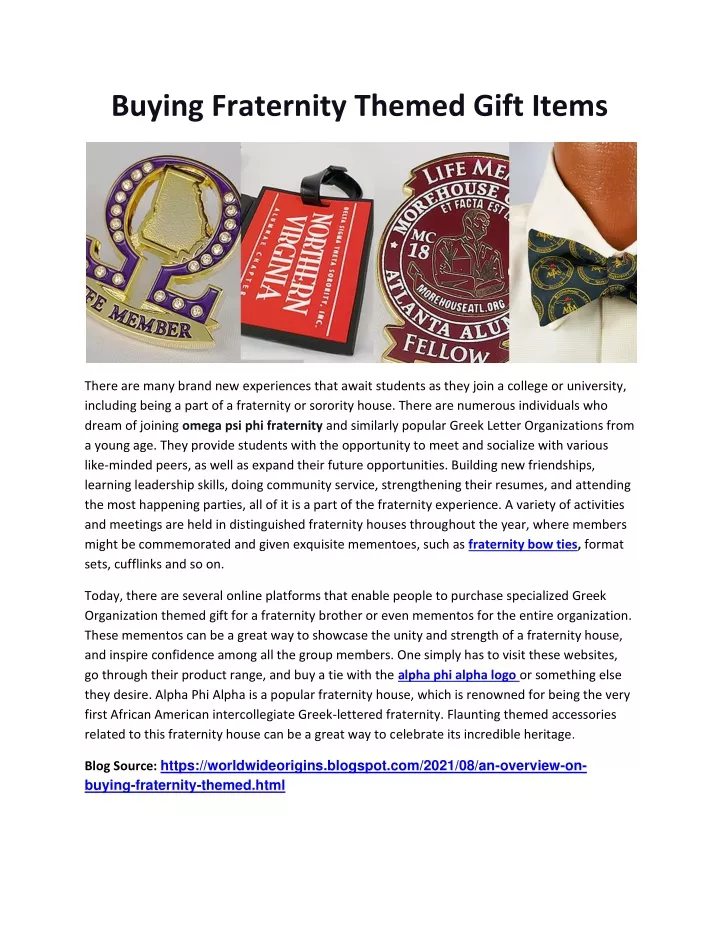 buying fraternity themed gift items