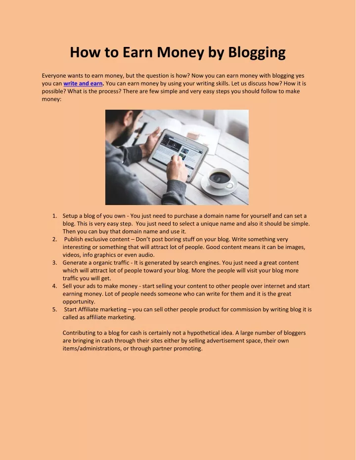 how to earn money by blogging