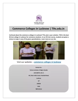 commerce colleges in lucknow tihs edu in