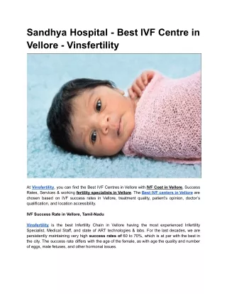 Sandhya Hospital - Best IVF Centre in Vellore - Vinsfertility