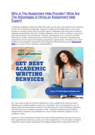 who is the assignment help provider what