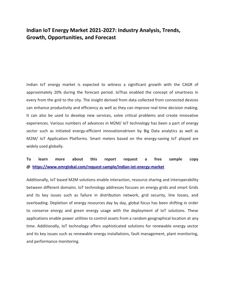 indian iot energy market 2021 2027 industry