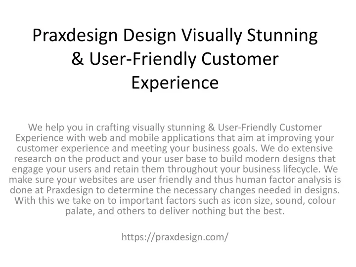 praxdesign design visually stunning user friendly customer experience