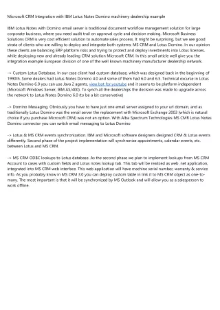 microsoft crm integration with ibm lotus notes