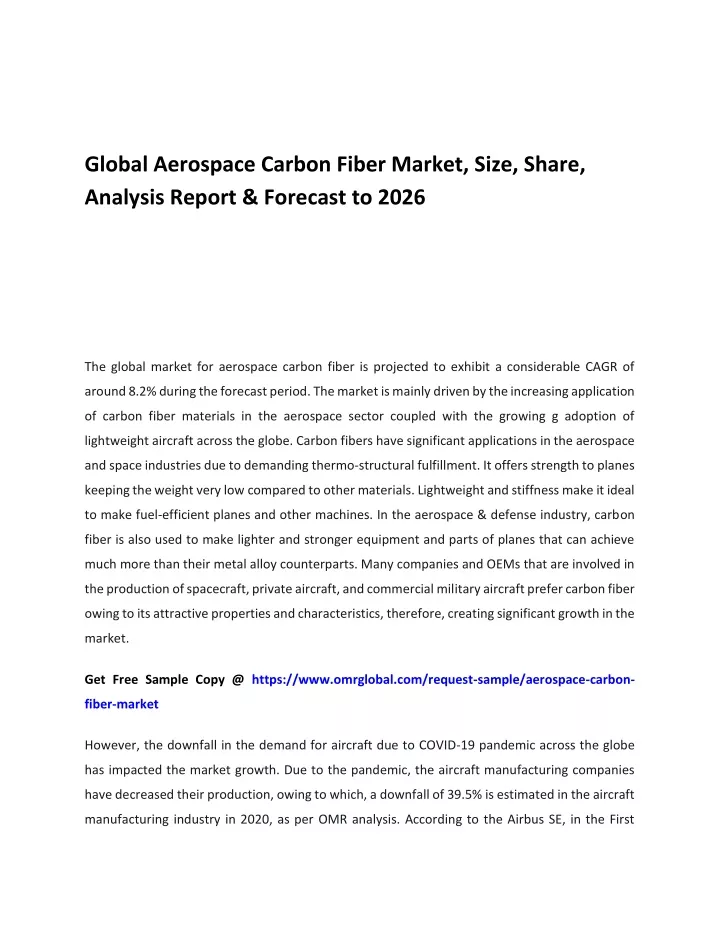 global aerospace carbon fiber market size share