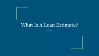what is a loan estimate