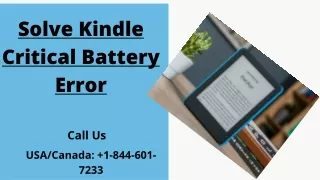solve kindle critical battery error