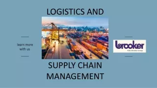 Logistic and supply chain management