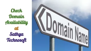 Check Domain Availability at Sathya Technosoft