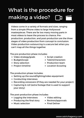 What is the procedure for making a video?