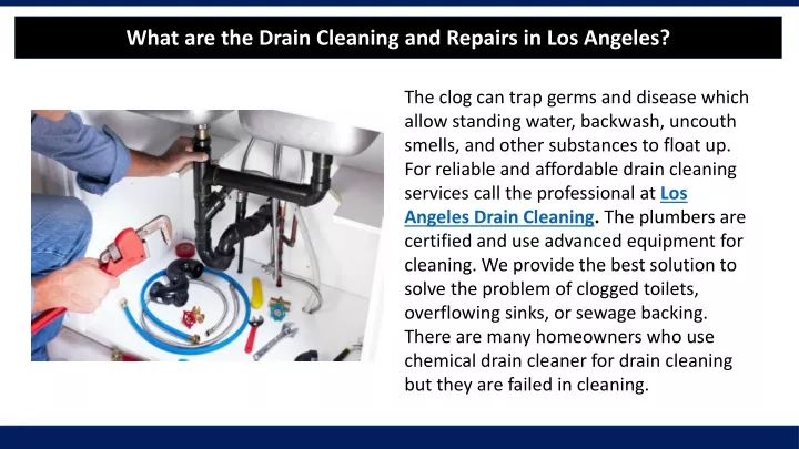 what are the drain cleaning and repairs