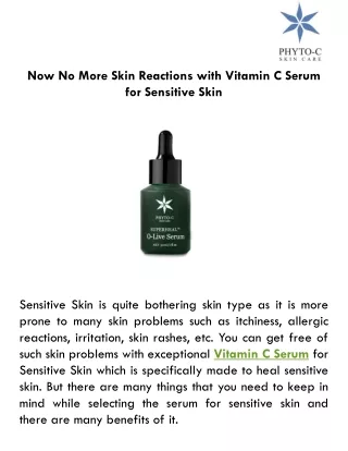 now no more skin reactions with vitamin c serum