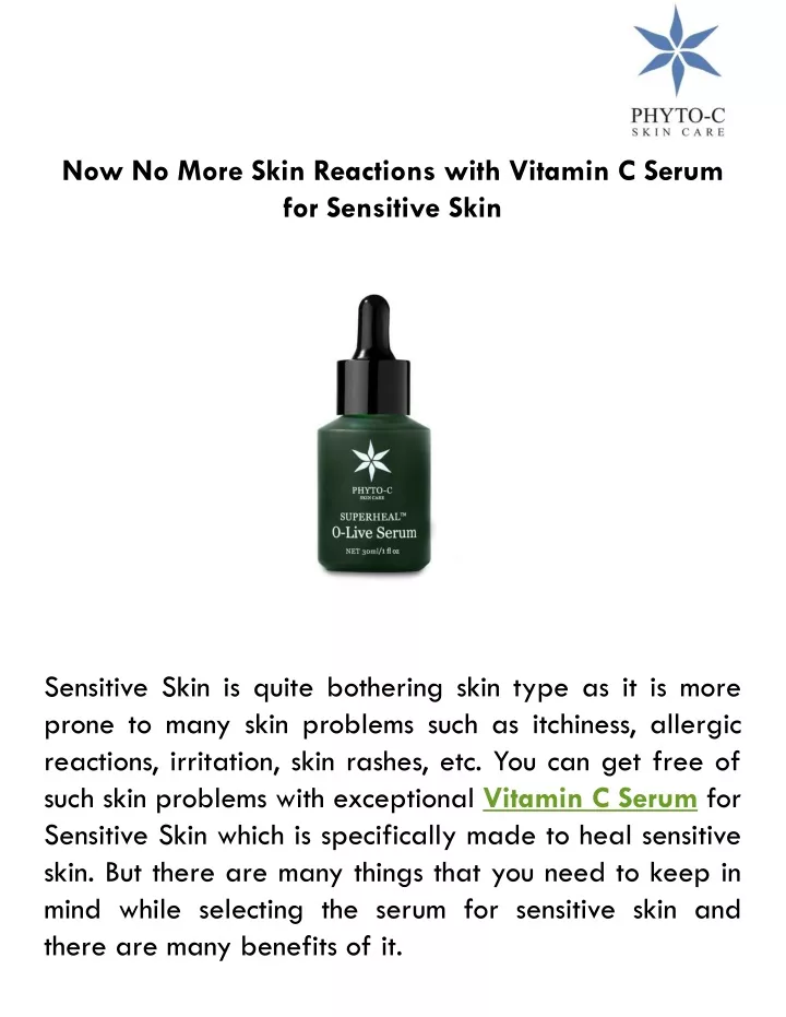 now no more skin reactions with vitamin c serum
