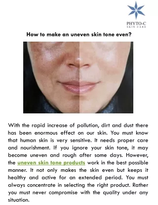 how to make an uneven skin tone even