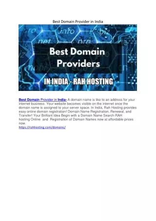 Best Domain Provider in India 2
