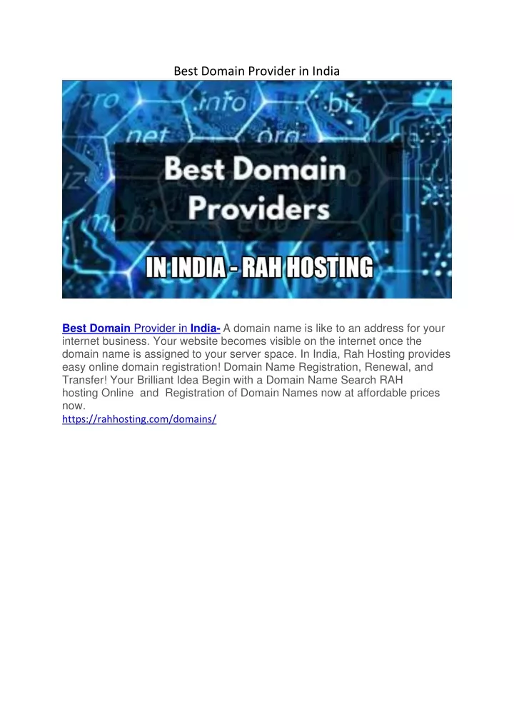best domain provider in india