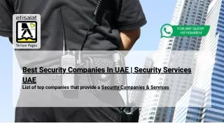 Best Security Companies In UAE | Security Services UAE